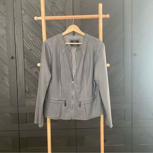 Rino & Pelle Grey Perforated Leather Jacket in a Size 42 EU (approximately 12)